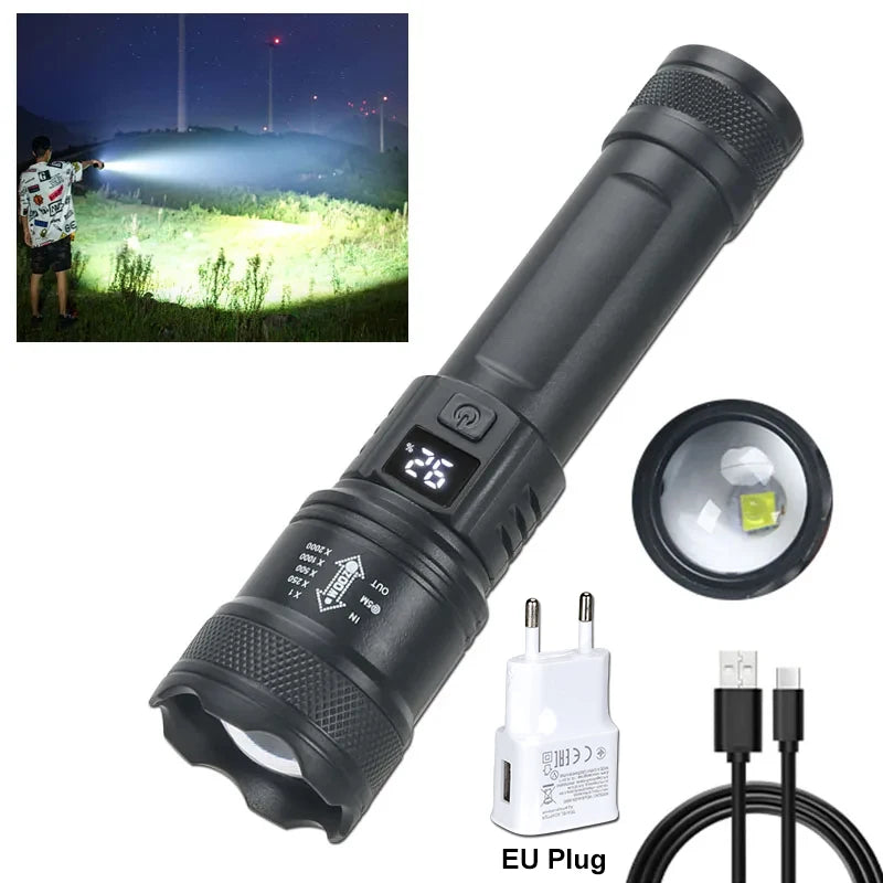 High Power USB Rechargeable Tactical Flashlight