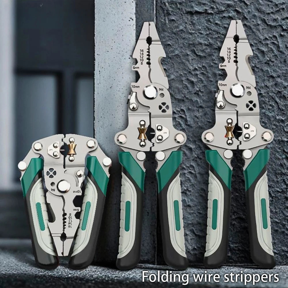 Foldable Multifunction Wire Stripper and Crimping Tool