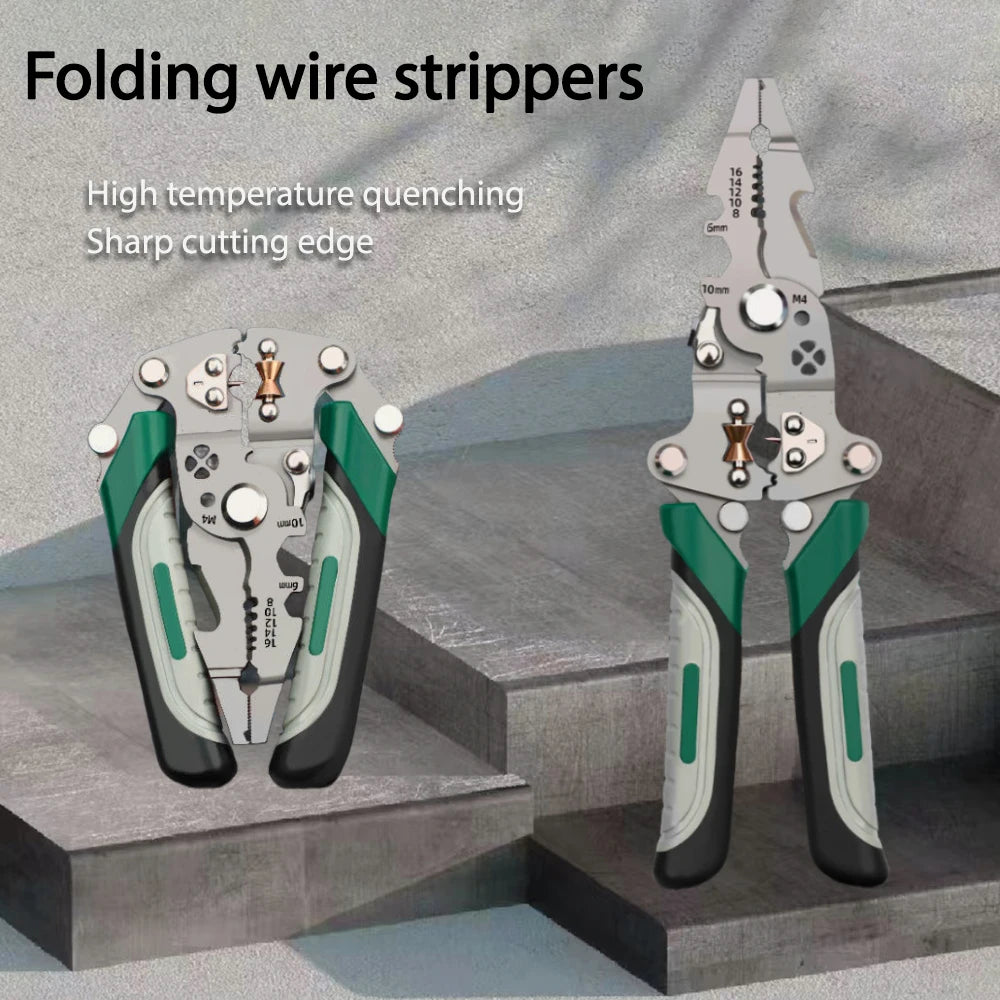 Foldable Multifunction Wire Stripper and Crimping Tool
