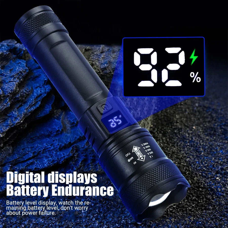 High Power USB Rechargeable Tactical Flashlight