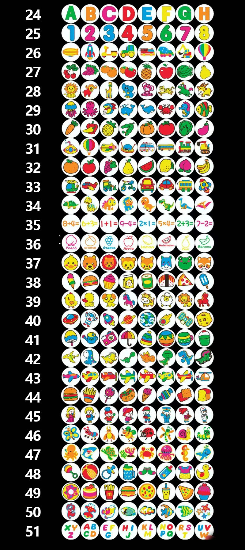 10 Cards Cartoon Projection Flashlight 80 Patterns Creative Children Flashlight Toy Projector Baby Toys Bedtime Story Book Toy