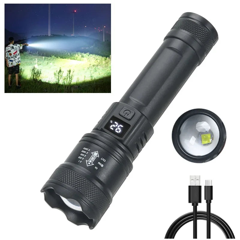 High Power USB Rechargeable Tactical Flashlight