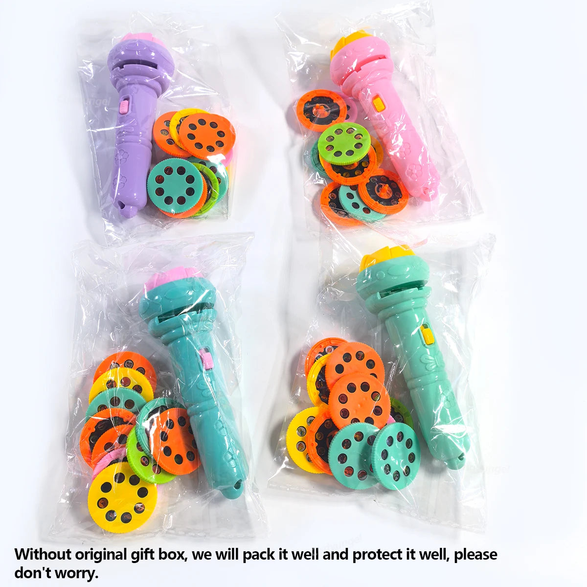 10 Cards Cartoon Projection Flashlight 80 Patterns Creative Children Flashlight Toy Projector Baby Toys Bedtime Story Book Toy